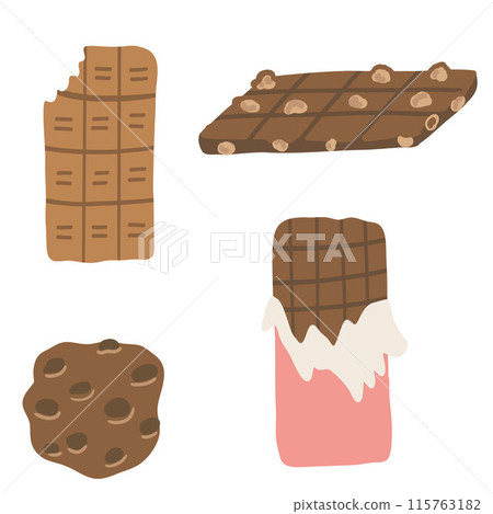 Chocolates set with kinds sweets flat design Chocolates set with kinds sweets flat design 115763182