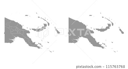Papua New Guinea map with administrative divisions. Vector illustration. Papua New Guinea map with administrative divisions. Vector illustration. 115763768