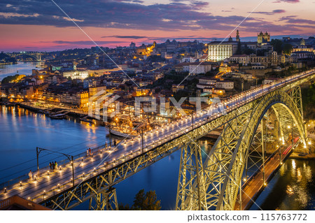 View of Porto city, Portugal in evening View of Porto city, Portugal in evening 115763772