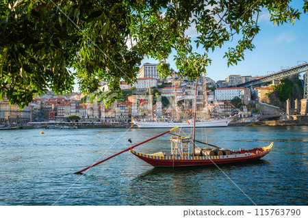 View of Porto city over Douro river. Porto, Vila Nova de Gaia, Portugal 115763790