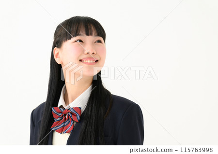 High school girl uniform portrait 115763998