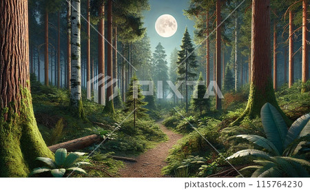 月光下的林間小路 115764230