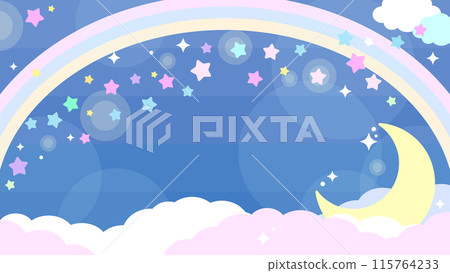 Rainbow and Milky Way pop background material 115764233