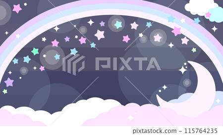 Rainbow and Milky Way dreamy background material 115764235