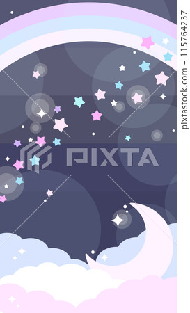 夢幻可愛彩虹銀河垂直背景素材 夢幻可愛彩虹銀河垂直背景素材 115764237