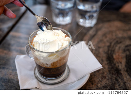 Vienna, Austria, August 18, 2022. Nice shot of a Viennese specialty Vienna, Austria, August 18, 2022. Nice shot of a Viennese specialty 115764267