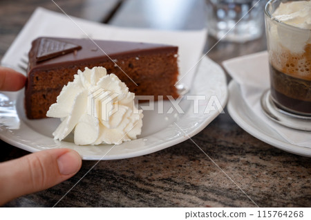 Vienna, Austria, August 18, 2022. Nice shot of a Viennese specialty Vienna, Austria, August 18, 2022. Nice shot of a Viennese specialty 115764268