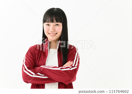 高中女生球衣雙臂交叉 115764602