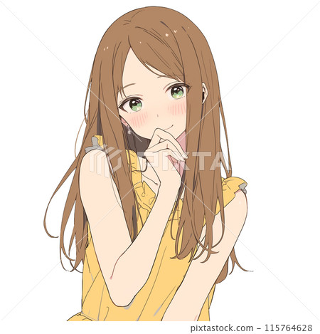 長頭髮的女人歪著頭 115764628