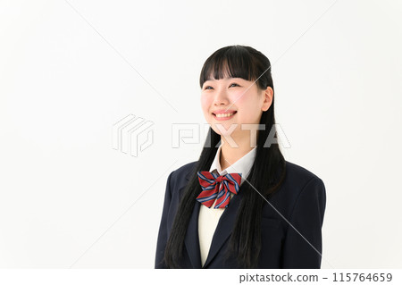 High school girl uniform portrait 115764659