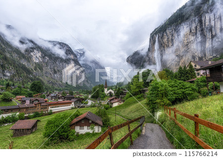 Lauterbrunnen and Staubbach waterfall 115766214