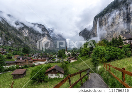 Lauterbrunnen and Staubbach waterfall 115766216