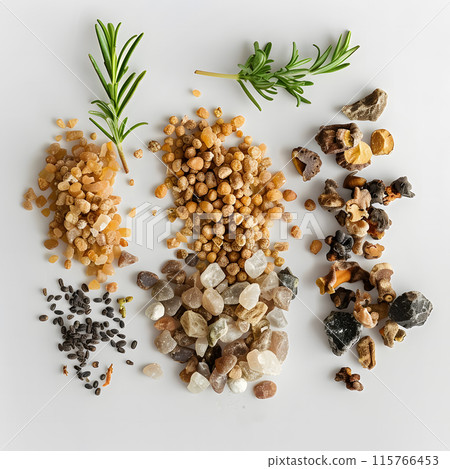 A full frame of baked frankincense and almonds was placed on the table. A full frame of baked frankincense and almonds was placed on the table. 115766453