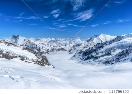 Aletsch glacier valley Jungfraujoch 115766503