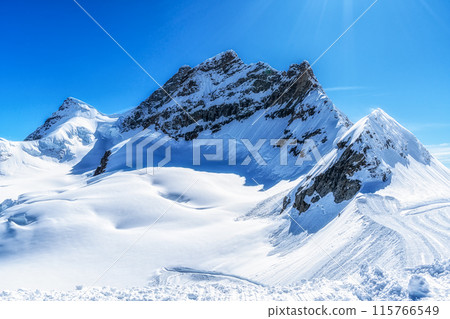Snow covered Jungfraujoch Snow covered Jungfraujoch 115766549