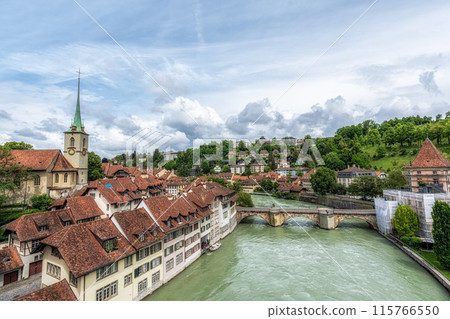View of Swiss old city from Nydeggbrucke View of Swiss old city from Nydeggbrucke 115766550