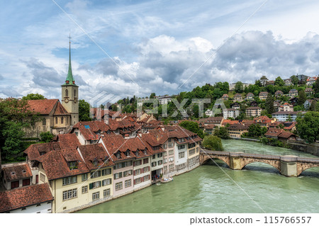 View of Swiss old city from Nydeggbrucke 115766557