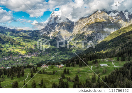 Grindelwald Valley Eiger Mountain Grindelwald Valley Eiger Mountain 115766562