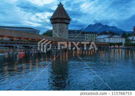 chapel bridge and mount pilatus 115766753