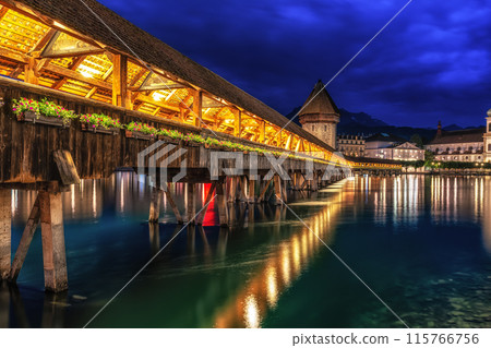 chapel bridge and mount pilatus 115766756