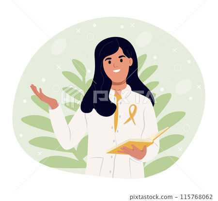 Sarcoma and Bone Cancer Awareness Month. Yellow Ribbon. Template for background, banner, card, poster with text inscription. 115768062