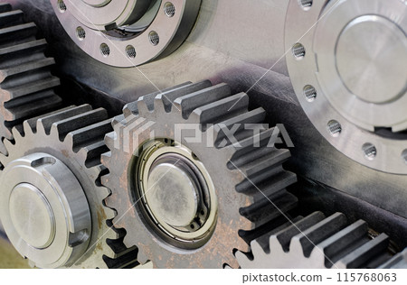 Group of pinions, part of gear box or servo mechanism 115768063