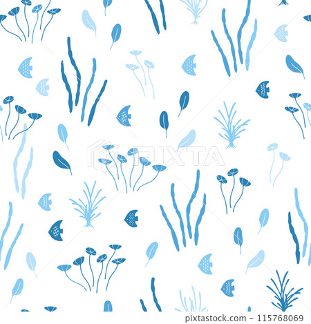 Patterns of seaweed and sea creatures Patterns of seaweed and sea creatures 115768069