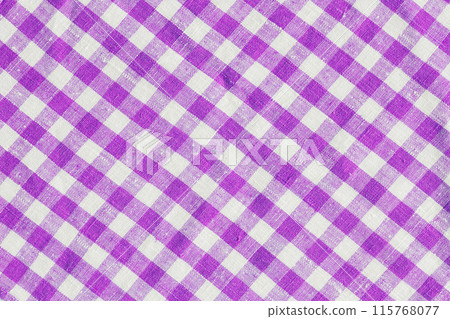 Magenta Print Scottish Square Cloth. Gingham Pattern Tartan Checked Plaids. Pastel Backgrounds For Tablecloths, Dresses, Skirts, Napkins, Textile Design. Breakfast Natural Linen Country Plaid Tartan 115768077