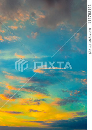 Blue Sunrise Sky With Sunlight 115768161