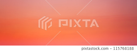 Sunset Sunrise Clear Sky In Orange, Pink And Magenta Colours. Natural Sky Background 115768188