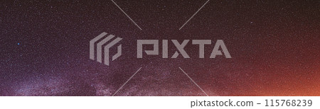 Real Colorful Night Sky Stars With Milky Way Galaxy. Natural Starry Sky Background. Panorama Panoramic View Real Colorful Night Sky Stars With Milky Way Galaxy. Natural Starry Sky Background. Panorama Panoramic View 115768239