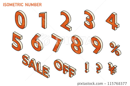 手寫風格向量等距數位素材紅色 115768377