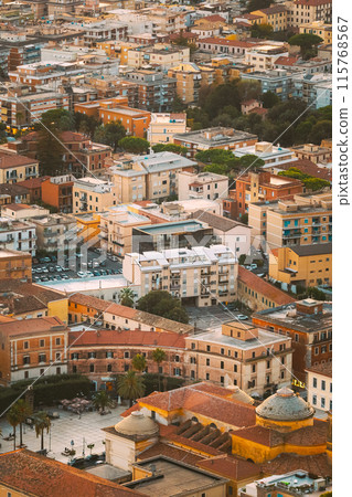 Terracina, Italy. Cityscape With Church SS. Salvatore 115768567