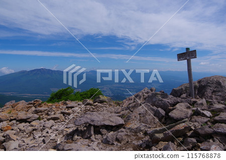 View of the summit of Mount Tozan in the Asama mountain range View of the summit of Mount Tozan in the Asama mountain range 115768878