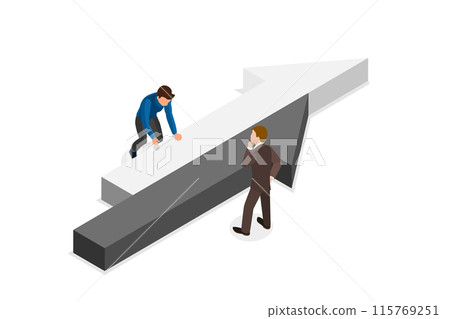 3D Isometric Flat Illustration of Uncoordinated Halves, Inconsistency, Business Conflict 3D Isometric Flat Illustration of Uncoordinated Halves, Inconsistency, Business Conflict 115769251