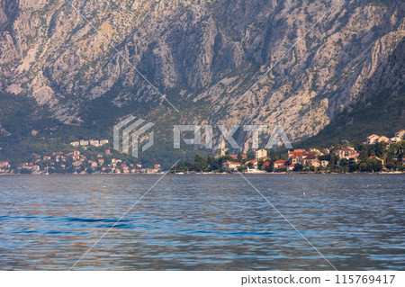 Adriatic town by the sea, Montenegro, Kotor Bay Adriatic town by the sea, Montenegro, Kotor Bay 115769417