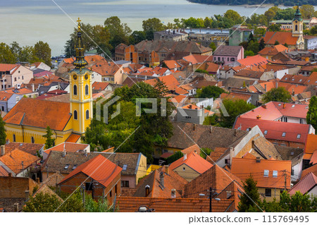 Belgrade, Serbia panoramic view with church, Zemun Belgrade, Serbia panoramic view with church, Zemun 115769495