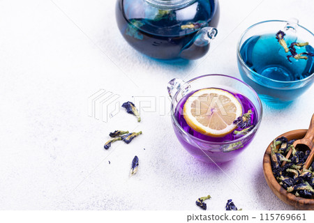 Blue and purple tea Butterfly pea 115769661