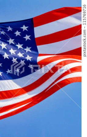 American flag wave background, American Independence day background, Celebration of American independence day, the 4th of July the Fourth of July, and other patriotic Holiday concept 115769716