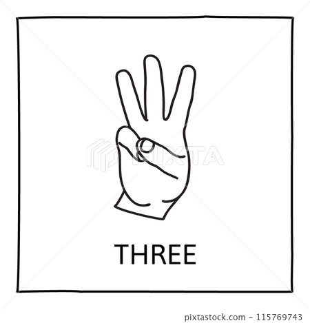Doodle Counting Fingers icon 115769743
