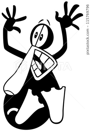 cartoon frightened black duck character coloring page cartoon frightened black duck character coloring page 115769796