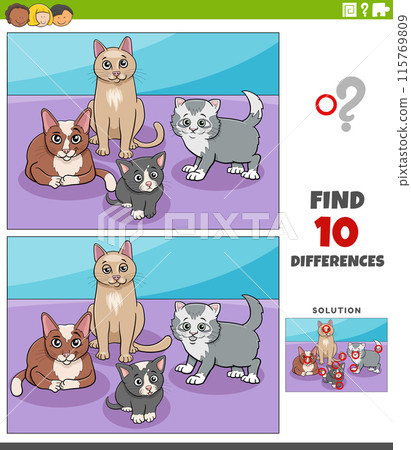 differences activity with cute cartoon cats group differences activity with cute cartoon cats group 115769809