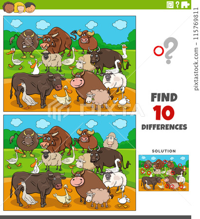 differences activity with cartoon farm animals group differences activity with cartoon farm animals group 115769811