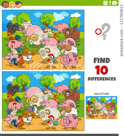 differences activity with cartoon farm animals group differences activity with cartoon farm animals group 115769813