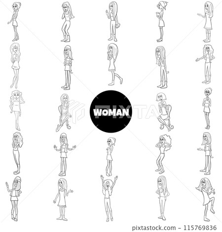 cartoon women and girls female characters big set cartoon women and girls female characters big set 115769836