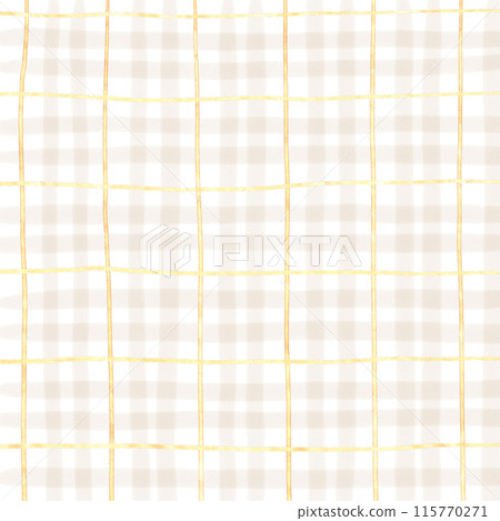 Gold Brown Beige Plaid Gingham Check Hand Drawn Background Overlay Gold Brown Beige Plaid Gingham Check Hand Drawn Background Overlay 115770271