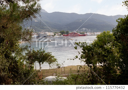 Limenas Port, Thassos Ferryboats and beach, Greece 115770432