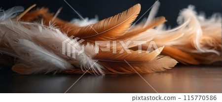 Abstract background made of animal wool or feathers, creating a warm and cozy atmosphere 115770586