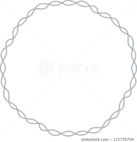Round rope frame isolated on white background. Twisted cord Round rope frame isolated on white background. Twisted cord 115770704