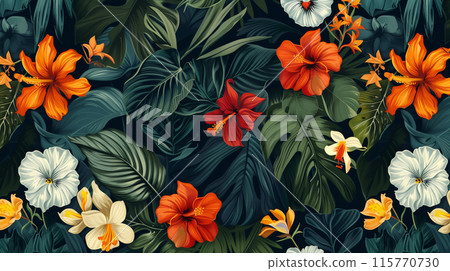 Floral, botanical illustration background, wallpaper, textile design Floral, botanical illustration background, wallpaper, textile design 115770730